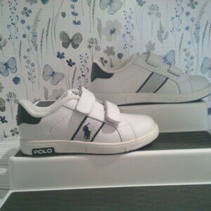 Polo Ralph Lauren Boys 999671 Courtster Ez Sneaker 7 White/Navy Blue